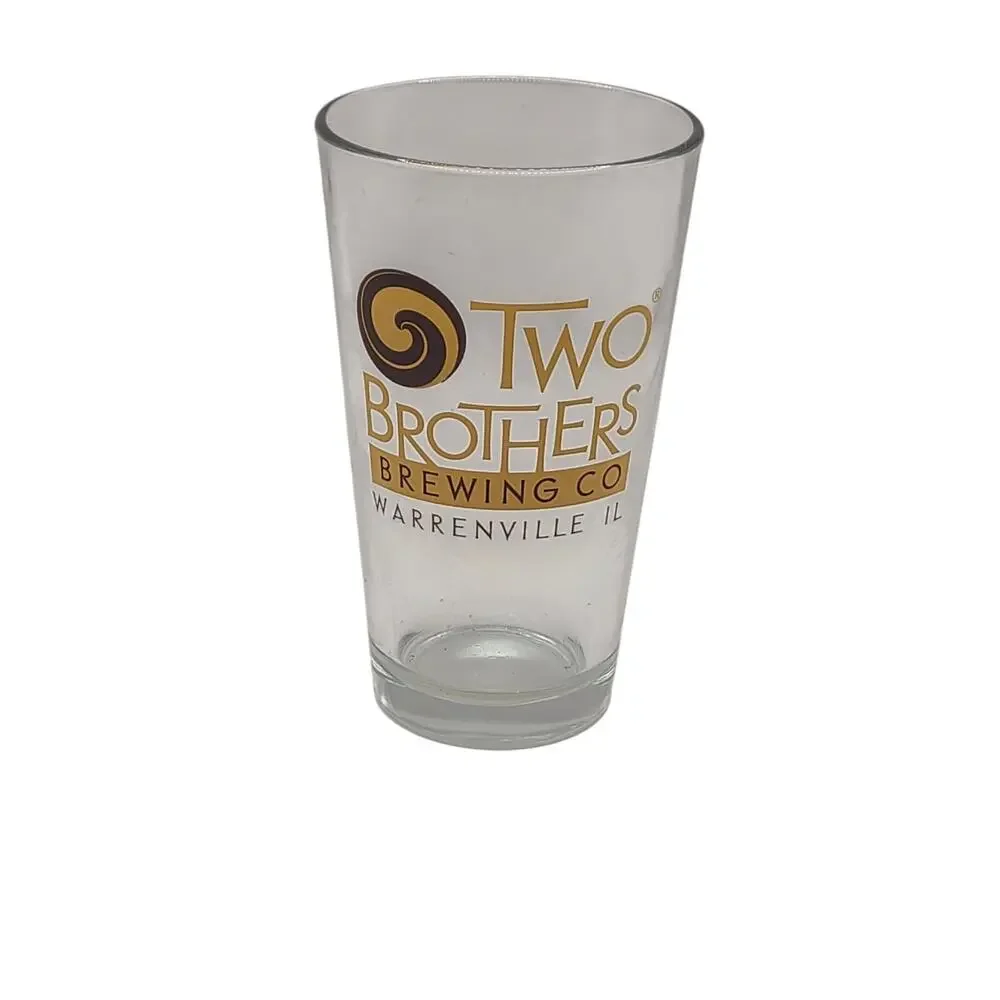 Two Brothers Brewing Co Warrenville IL Beer Company Brewery Promo Pint Glass Cup